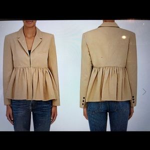 Ulla Johnson twill blazer natural linen blend